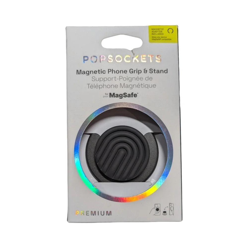 30-O‎ PopSockets MagSafe Round PopGrip Phone Grip & Stand Popout Curves Black